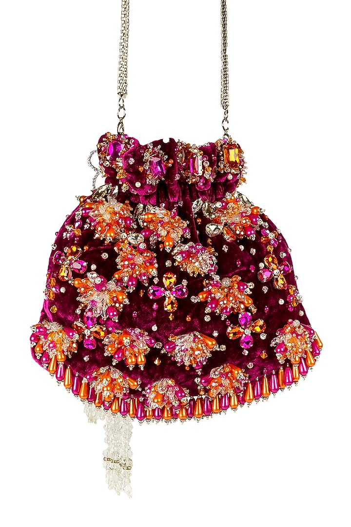 Pink Embellished Handcrafted Potli by SG BY SONIA GULRAJANI at Pernia's Pop Up Shop