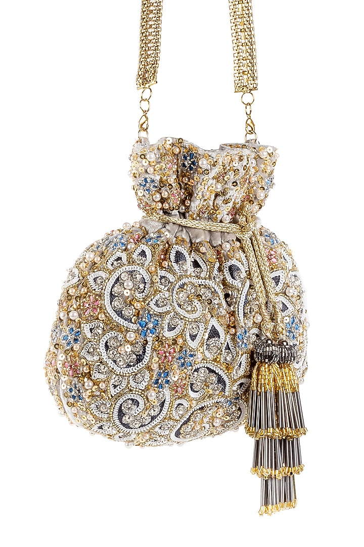Multi Colored Sequins Embroidered Handcrafted Potli by SG BY SONIA GULRAJANI at Pernia's Pop Up Shop
