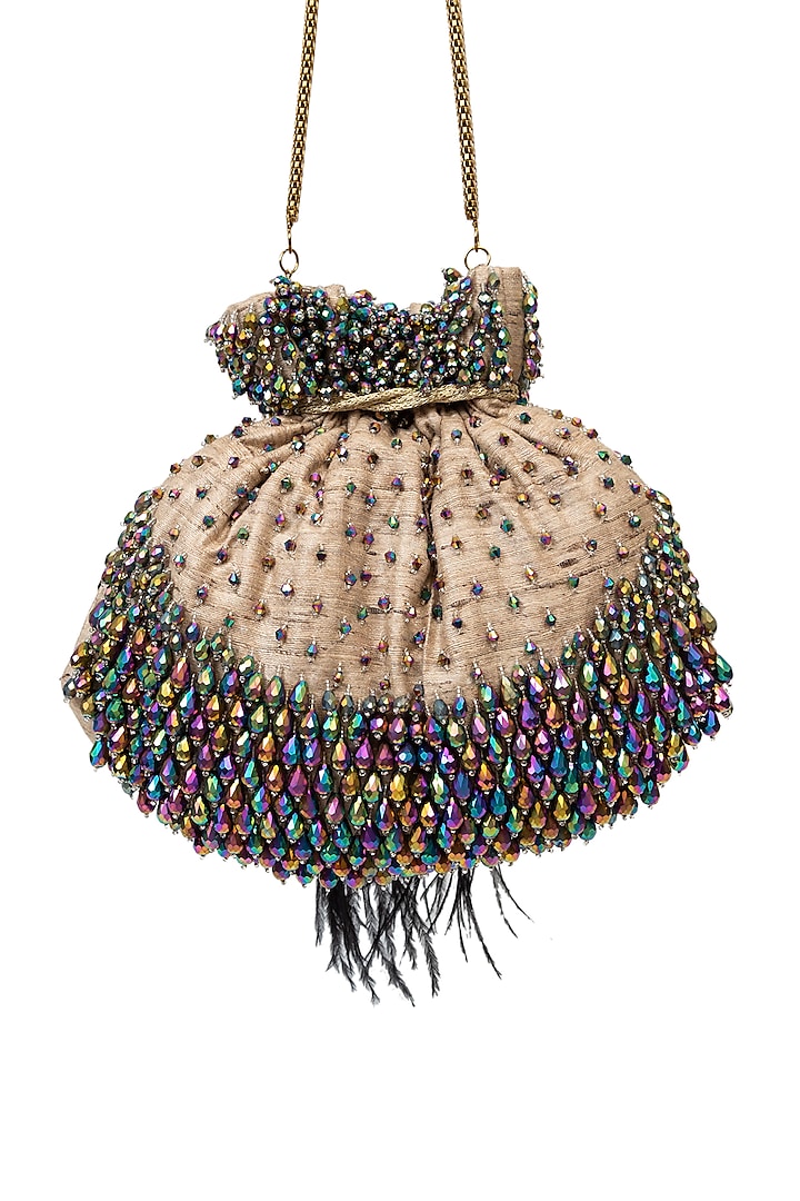 Multi Colored Sequins Embellished Handcrafted Potli by SG BY SONIA GULRAJANI