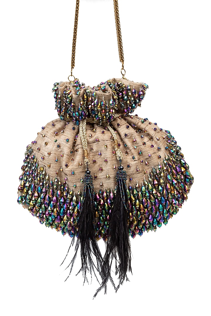 Multi Colored Sequins Embellished Handcrafted Potli by SG BY SONIA GULRAJANI at Pernia's Pop Up Shop