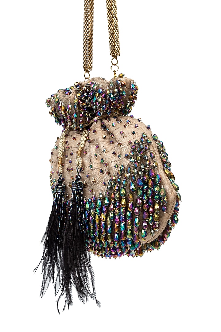 Multi Colored Sequins Embellished Handcrafted Potli by SG BY SONIA GULRAJANI at Pernia's Pop Up Shop