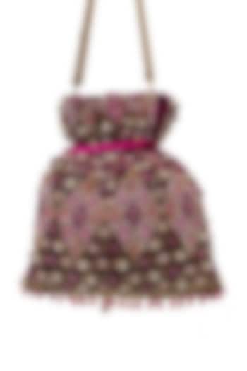 Pink Sequins Embellished Handcrafted Potli by SG BY SONIA GULRAJANI