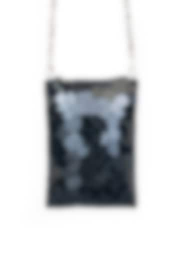 Black Velvet Abstract Acrylic Sling Bag by SG BY SONIA GULRAJANI at Pernia's Pop Up Shop