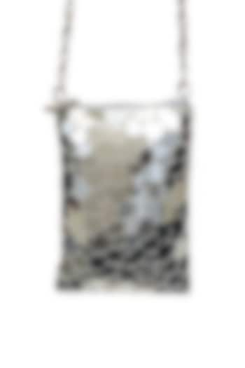 Silver Velvet Abstract Acrylic Sling Bag by SG BY SONIA GULRAJANI at Pernia's Pop Up Shop