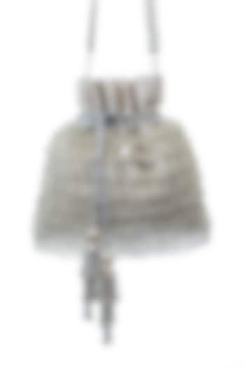 Silver Embroidered Potli by SG BY SONIA GULRAJANI at Pernia's Pop Up Shop