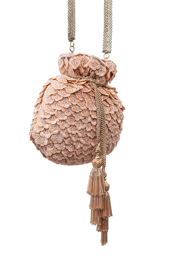 Pink Floral Embroidered Potli by SG BY SONIA GULRAJANI at Pernia's Pop Up Shop