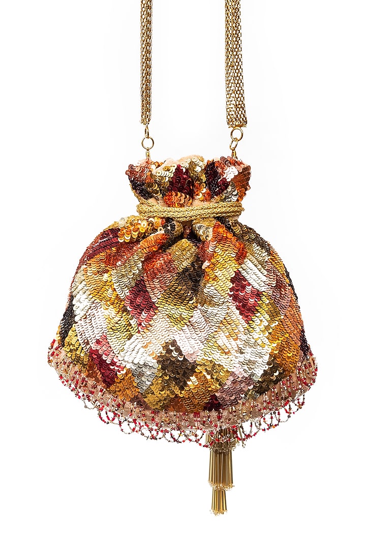 Multi-Colored Sequins Embroidered Potli by SG BY SONIA GULRAJANI at Pernia's Pop Up Shop