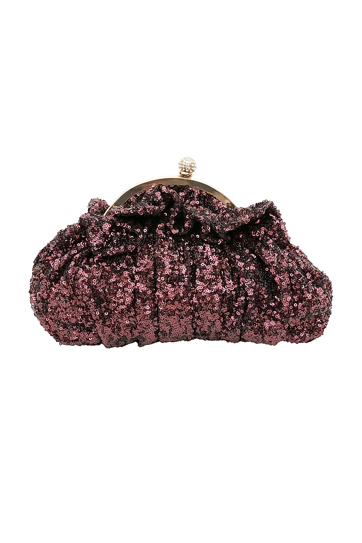 Red Soft Sequins Hand Embroidered Pouchette Bag by SG BY SONIA GULRAJANI at Pernia's Pop Up Shop