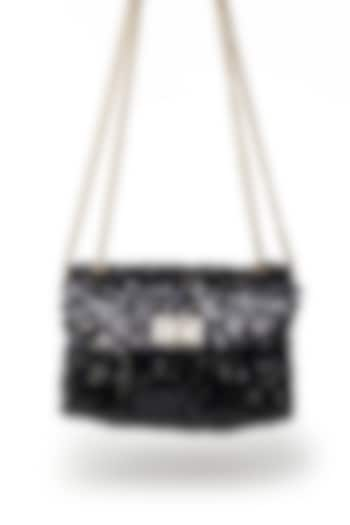 Black Sequins Sling Bag by SG BY SONIA GULRAJANI at Pernia's Pop Up Shop