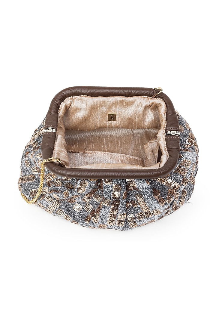 Brown Sequins Clutch Sling Bag by SG BY SONIA GULRAJANI at Pernia's Pop Up Shop