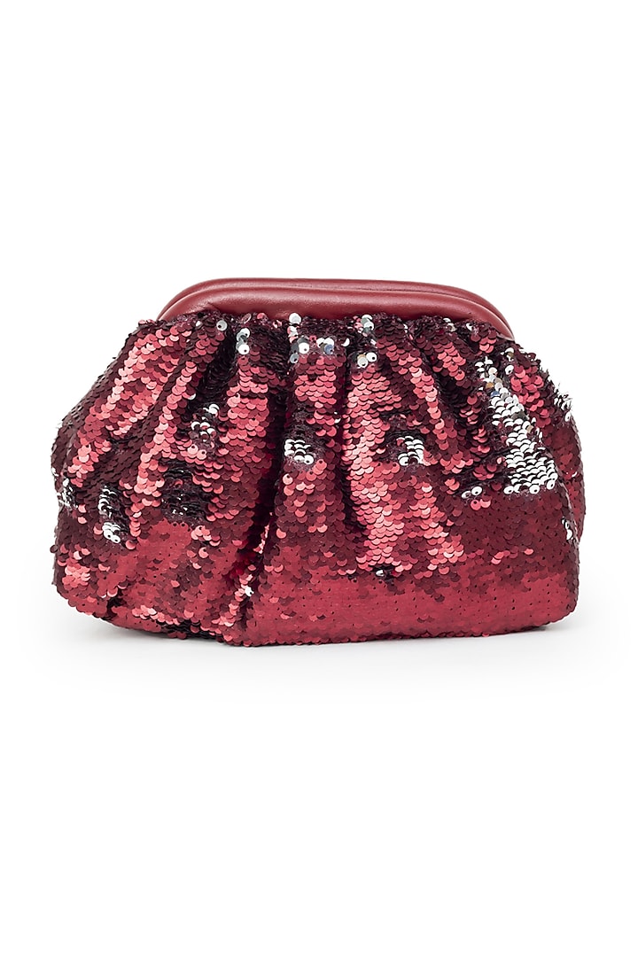 Red Sequins Clutch by SG BY SONIA GULRAJANI