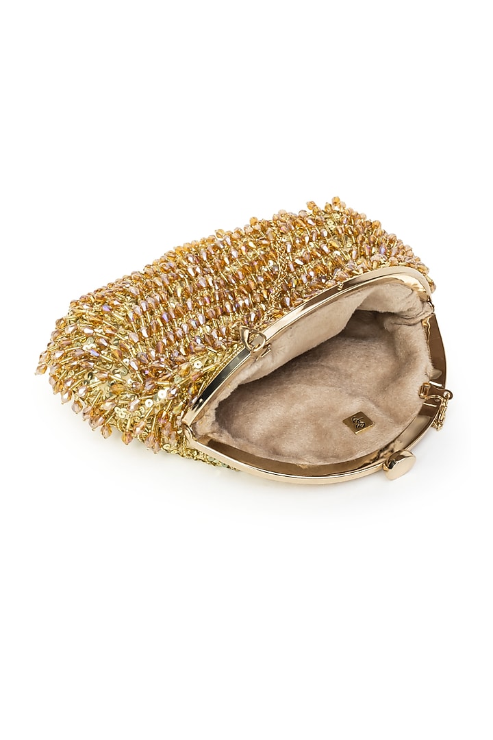 Gold Elysian Beads & Crystal Clutch by SG BY SONIA GULRAJANI at Pernia's Pop Up Shop
