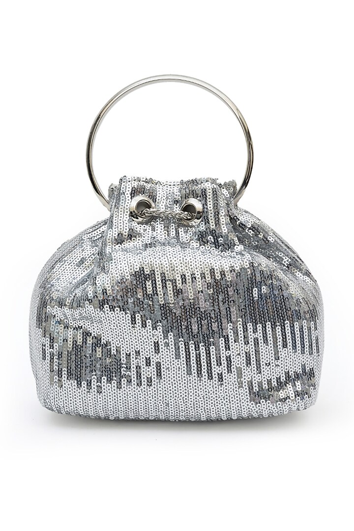 Silver Sequins Bucket Bag by SG BY SONIA GULRAJANI at Pernia's Pop Up Shop