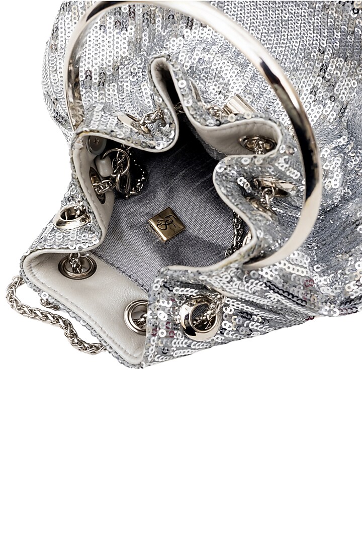 Silver Sequins Bucket Bag by SG BY SONIA GULRAJANI at Pernia's Pop Up Shop