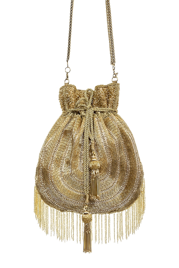 Gold Embellished Potli Design by SG BY SONIA GULRAJANI at Pernia's Pop