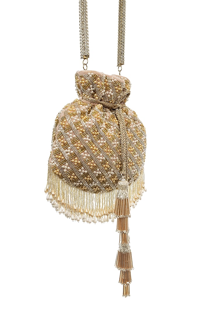 Pink Embellished Potli by SG BY SONIA GULRAJANI at Pernia's Pop Up Shop