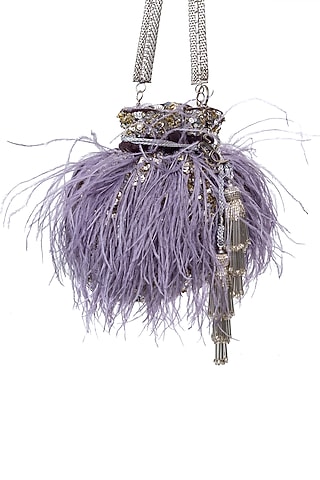 Lilac Embellished Potli by SG BY SONIA GULRAJANI