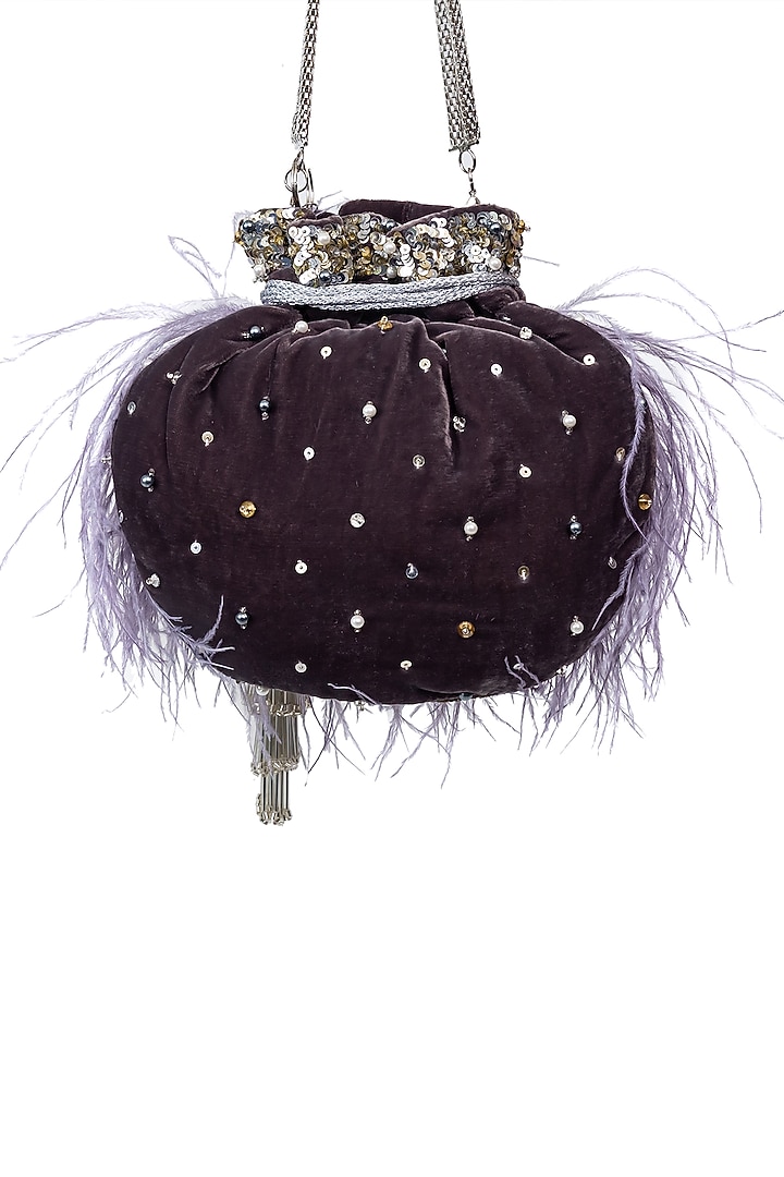 Lilac Embellished Potli by SG BY SONIA GULRAJANI at Pernia's Pop Up Shop