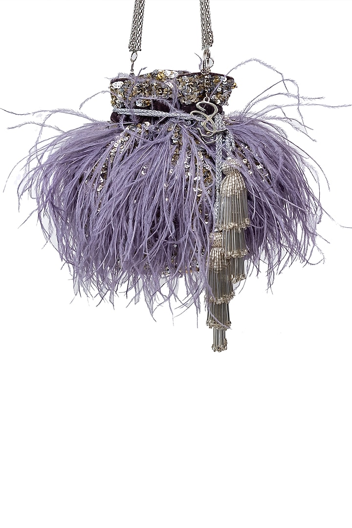 Lilac Embellished Potli by SG BY SONIA GULRAJANI at Pernia's Pop Up Shop