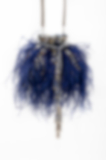 Blue Embellished Potli by SG BY SONIA GULRAJANI at Pernia's Pop Up Shop