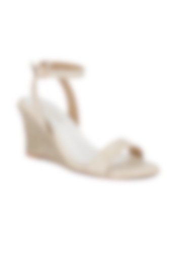 White Lace Wedges by Signature Sole