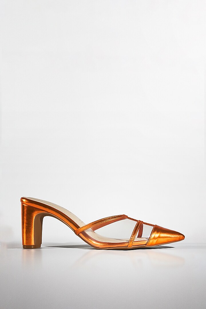Burnt Orange Vegan Leather Pointed Heels by Signature Sole at Pernia's Pop Up Shop