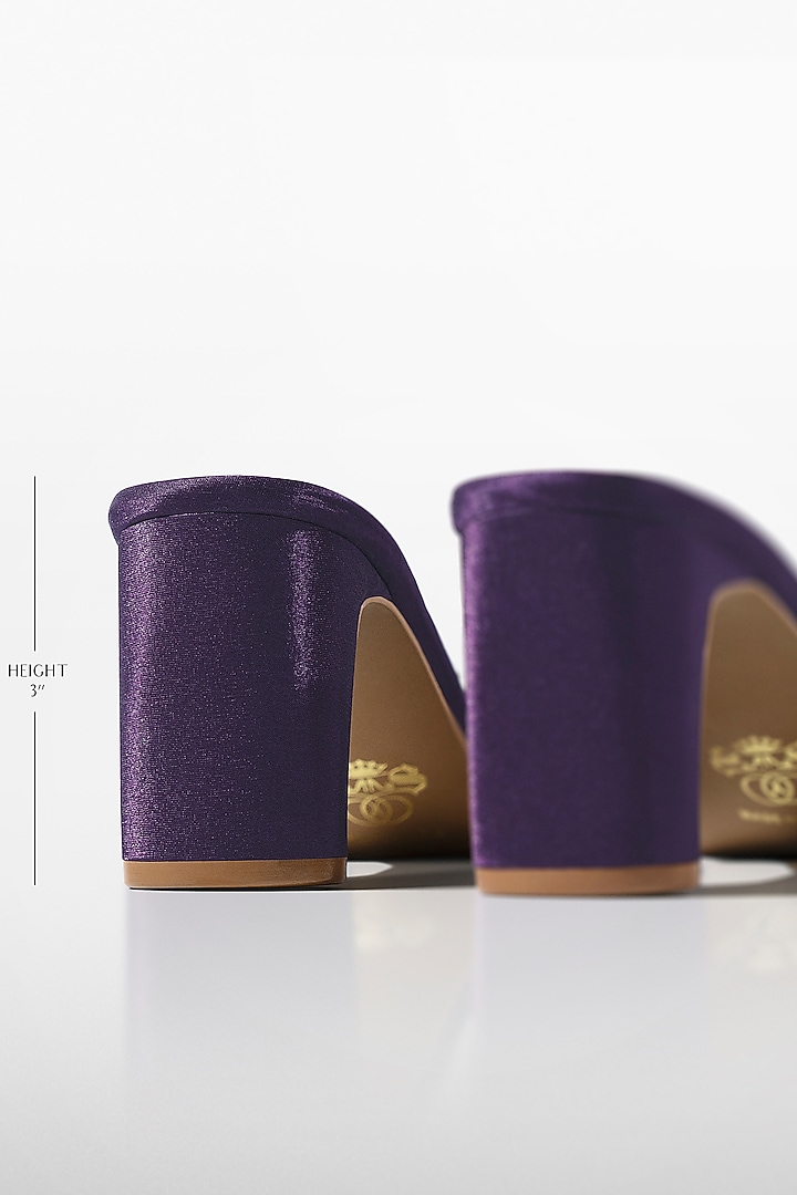 Purple Satin Crystal Shimmer Heels by Signature Sole at Pernia's Pop Up Shop