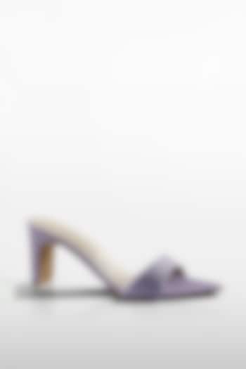 Lavender Satin Shimmer Strap Heels by Signature Sole at Pernia's Pop Up Shop
