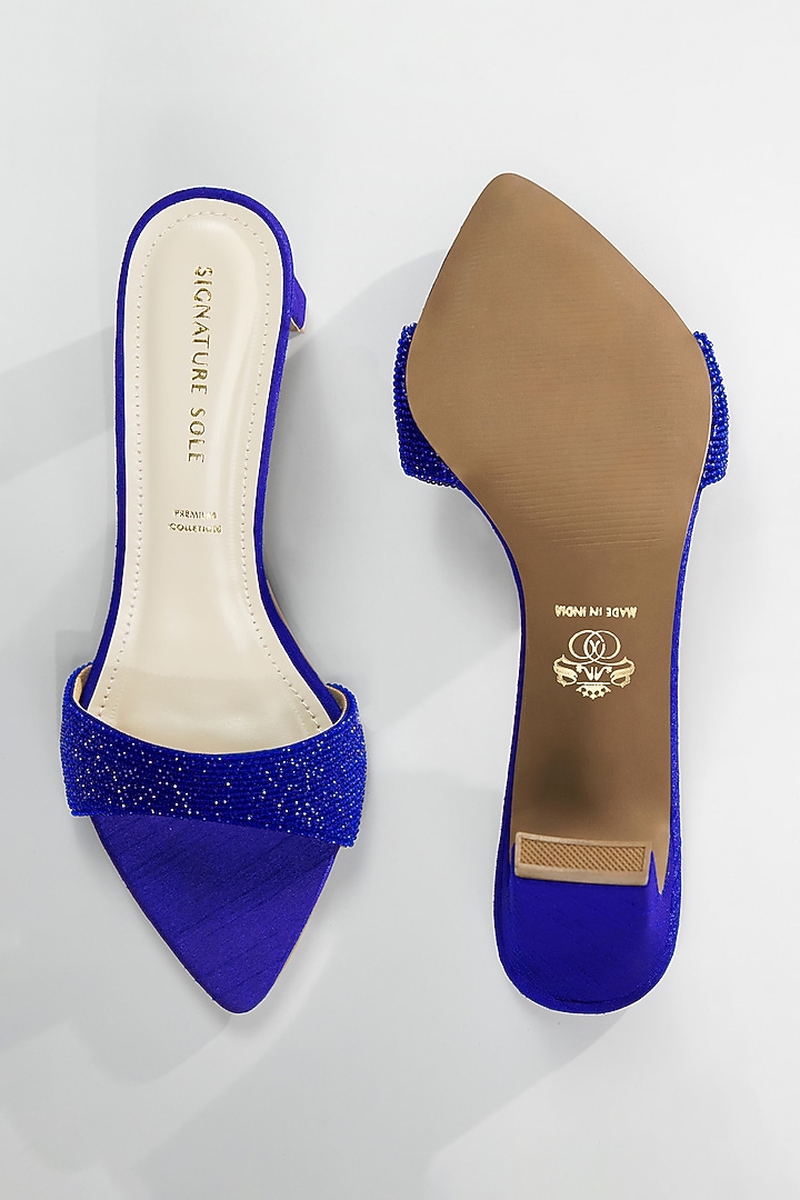 Royal Blue Vegan Leather Sparkle Heels by Signature Sole at Pernia's Pop Up Shop