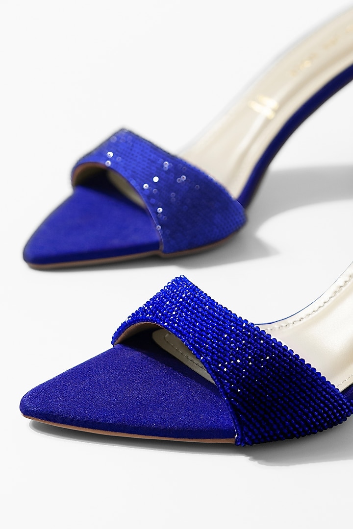 Royal Blue Vegan Leather Sparkle Heels by Signature Sole at Pernia's Pop Up Shop
