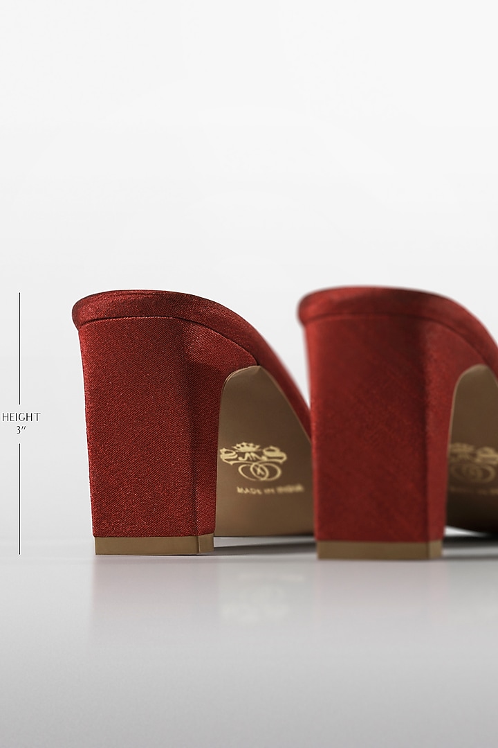 Ruby Red Vegan Leather Shimmer Heels by Signature Sole at Pernia's Pop Up Shop