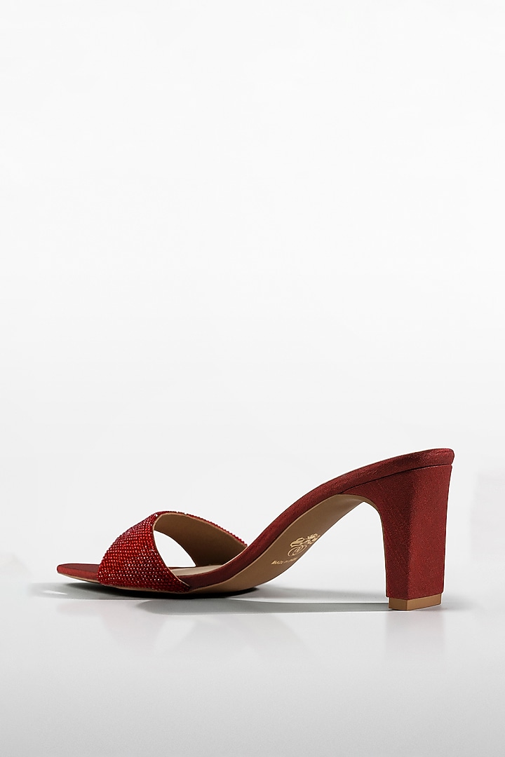 Ruby Red Vegan Leather Shimmer Heels by Signature Sole at Pernia's Pop Up Shop