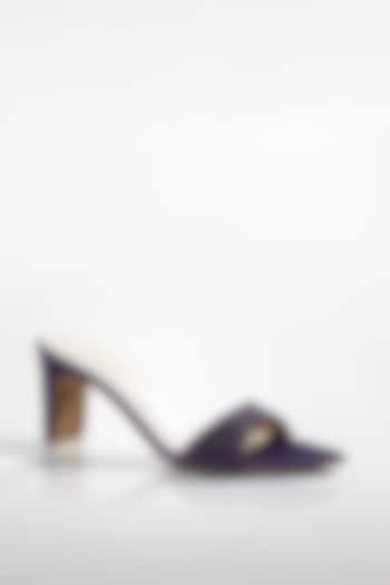 Purple Vegan Leather Crystal Heels by Signature Sole at Pernia's Pop Up Shop