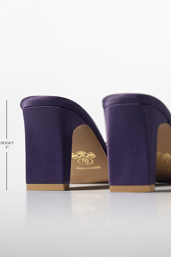 Purple Vegan Leather Crystal Heels by Signature Sole at Pernia's Pop Up Shop