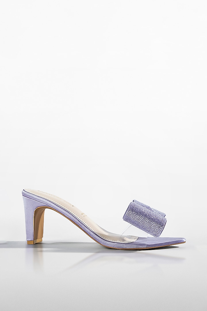 Lavender Vegan Leather Bow Heels by Signature Sole at Pernia's Pop Up Shop