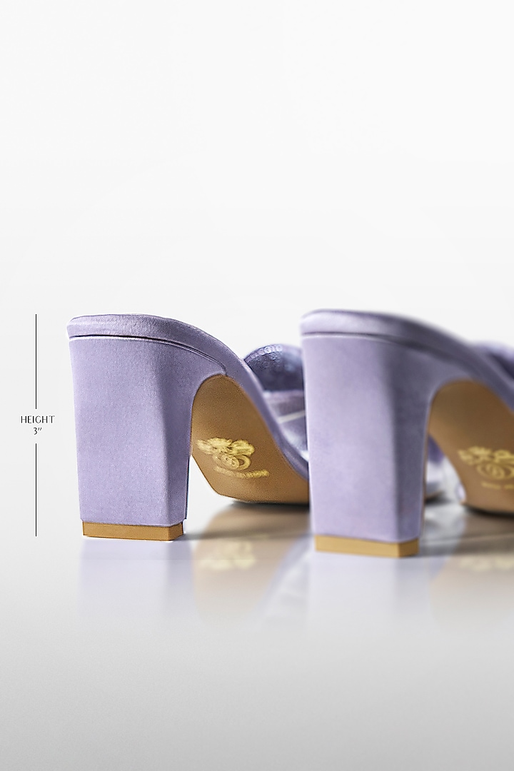 Lavender Vegan Leather Bow Heels by Signature Sole at Pernia's Pop Up Shop