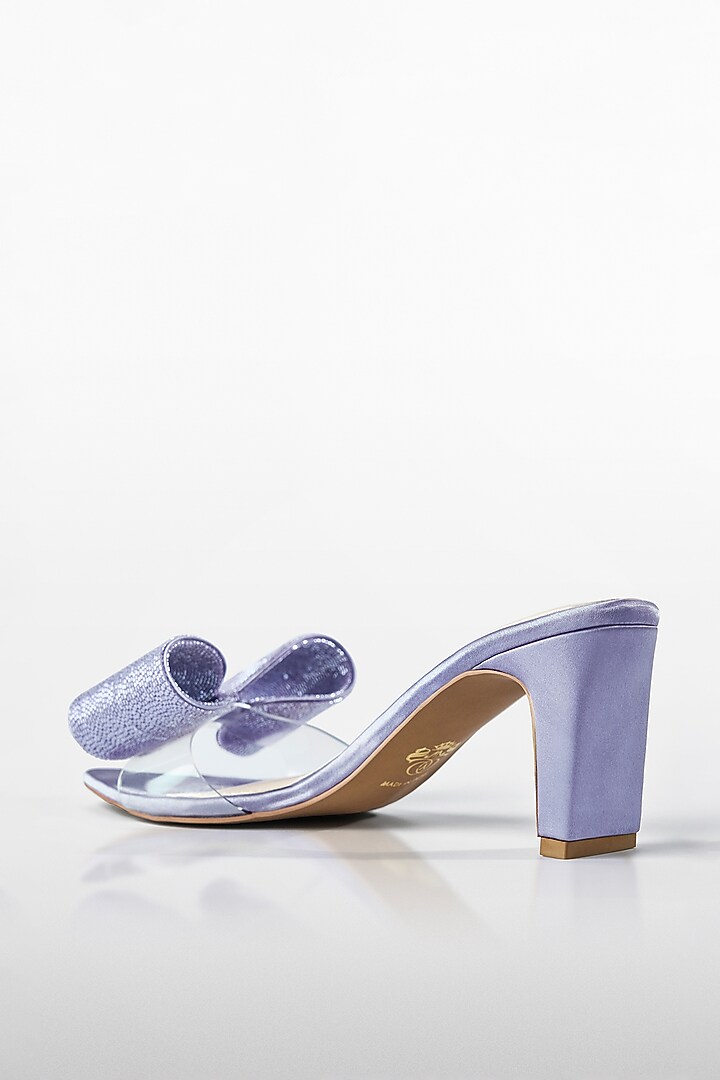 Lavender Vegan Leather Bow Heels by Signature Sole at Pernia's Pop Up Shop