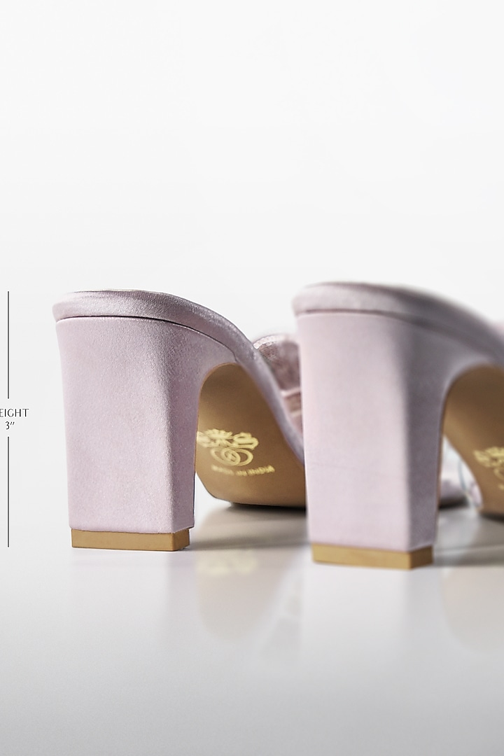 Pink Satin Crystal Bow Heels by Signature Sole at Pernia's Pop Up Shop