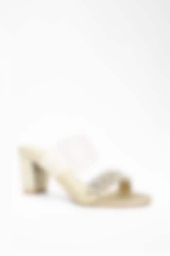 Muted Gold Anti-Slippery Rubber Diamond Embellished Heels by Signature Sole at Pernia's Pop Up Shop