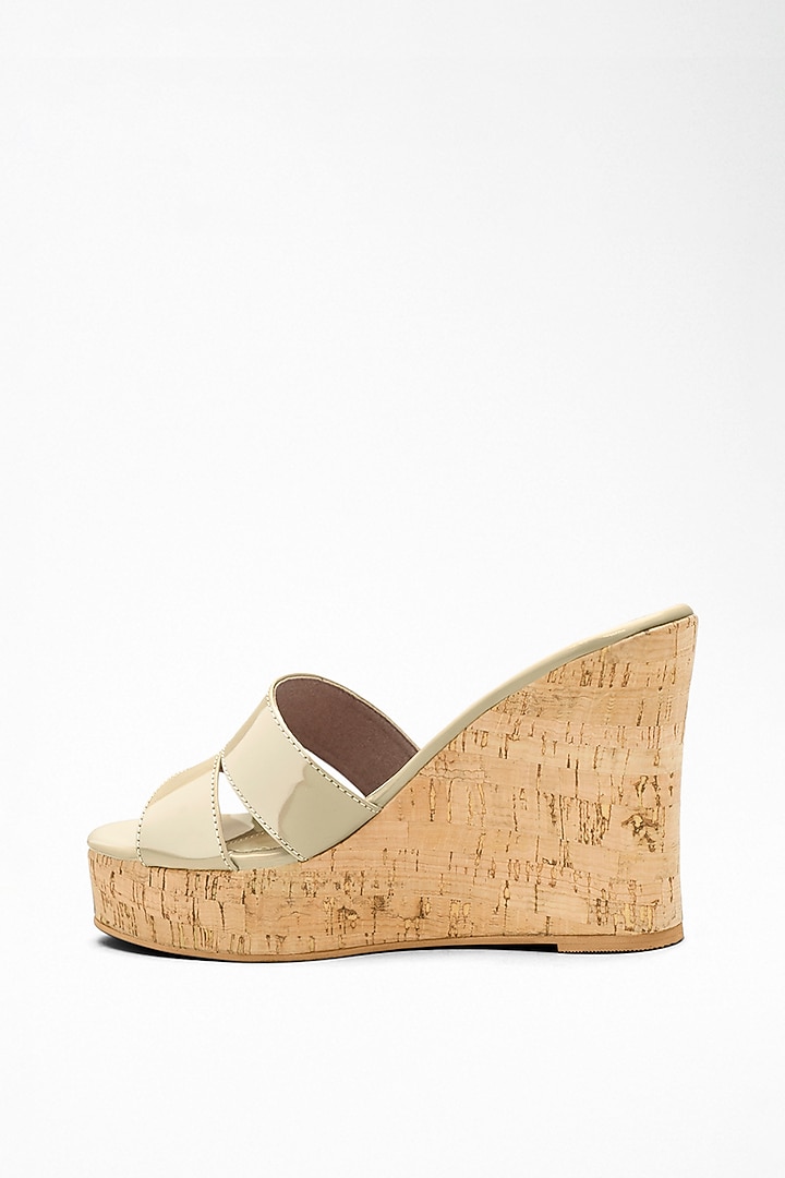 Beige Anti-Slippery Rubber Cork Wedges by Signature Sole at Pernia's Pop Up Shop