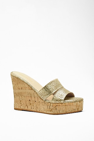 Gold Anti-Slippery Rubber Cork Wedges by Signature Sole