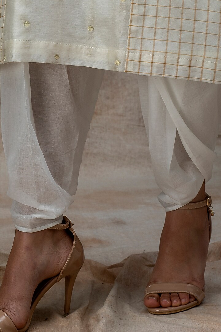 Off-White Cotton Pants by Smriti Gupta at Pernia's Pop Up Shop