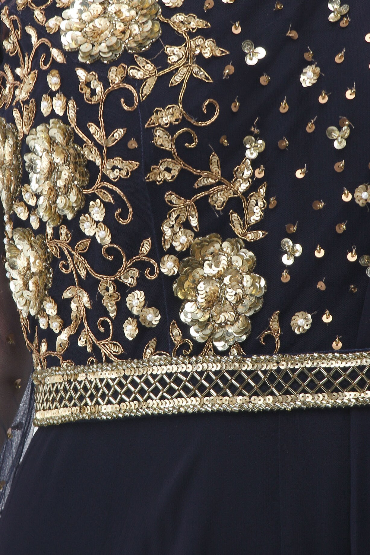 Graceful Blue All Over Embroidered Wedding Anarkali Gown