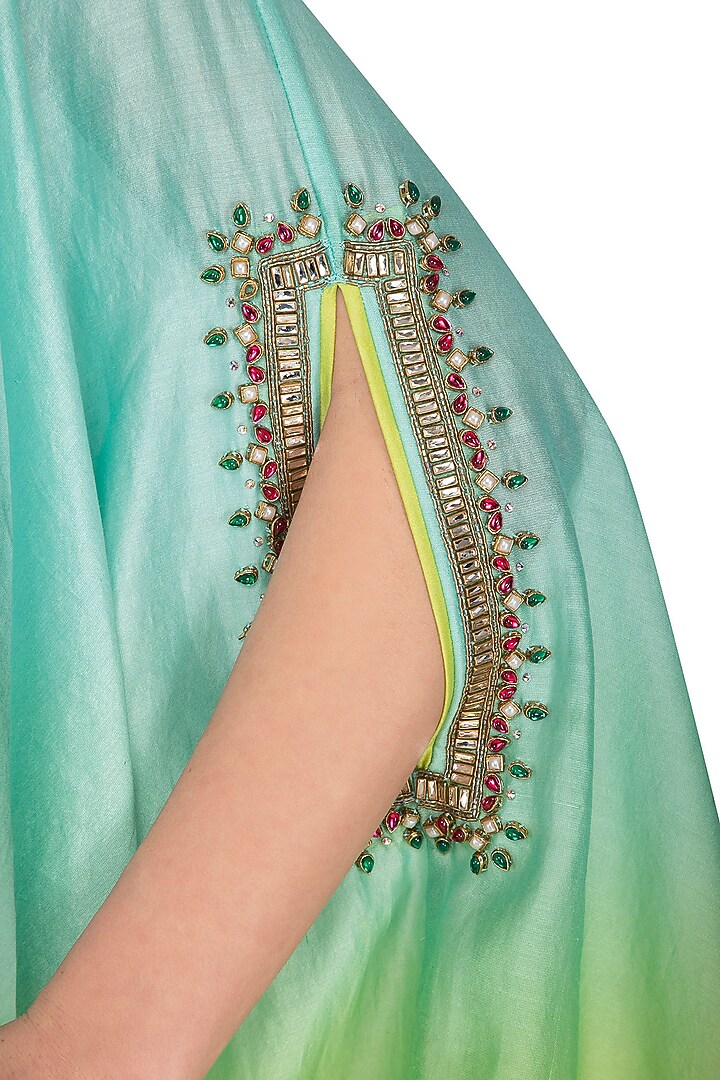 Blue Embroidered One Shouldered Kurta With Pants by Shilpi Gupta Surkhab at Pernia's Pop Up Shop