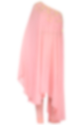 Pink Embroidered Asymmetric Kurta With Pants by Shilpi Gupta Surkhab at Pernia's Pop Up Shop