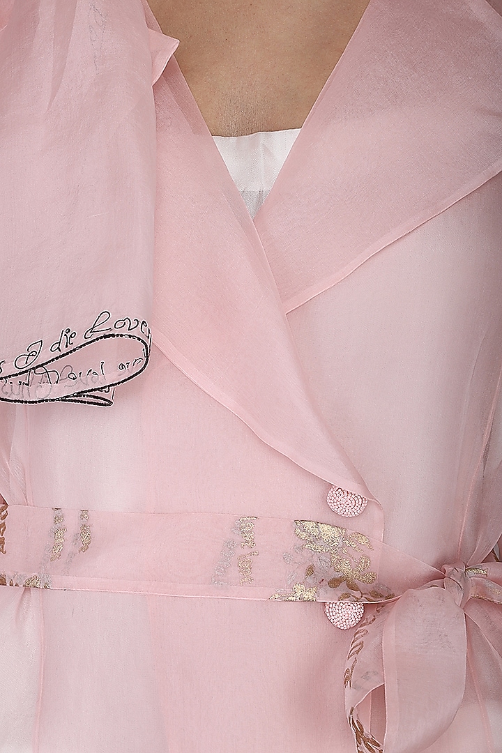 Pink sheer trench coat with bustier available only at Pernia's Pop Up Shop.