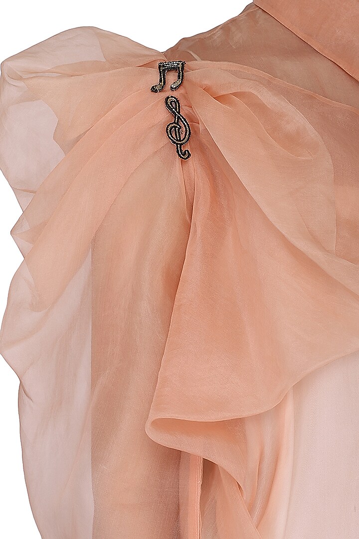Peach sheer shirt with bustier available only at Pernia's Pop Up Shop.