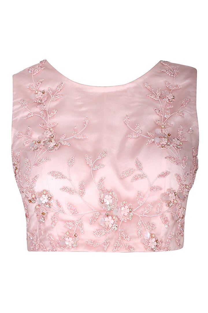 Pink embroidered saree set available only at Pernia's Pop Up Shop.