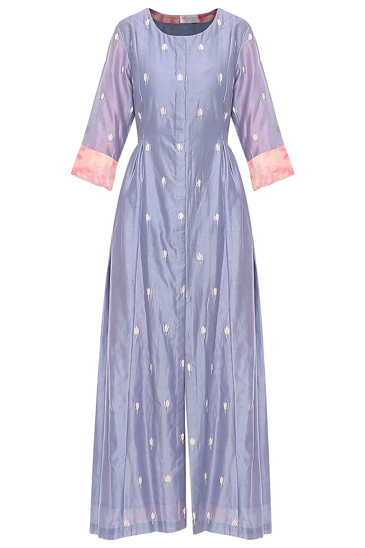 Lilac Embroidered Midi Dress by Shilpi Gupta Surkhab