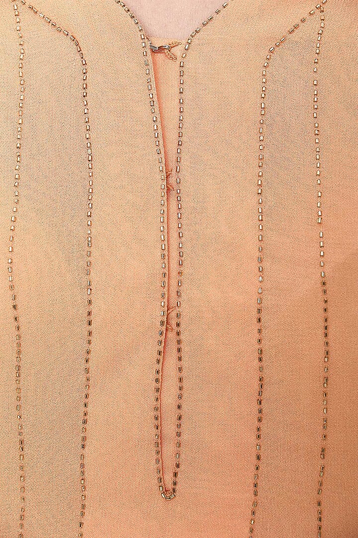 Orange ruffles embroidered midi dress available only at Pernia's Pop Up Shop.